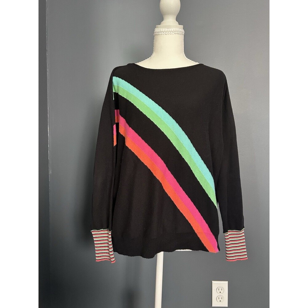 Zaket and Plover Sweater W Sz M Knit Multicolor Colorful Retro Boho Chic Rare